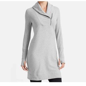 ATHLETA Light Gray Om to Home Sweatshirt Style Tunic Dress or Top size small